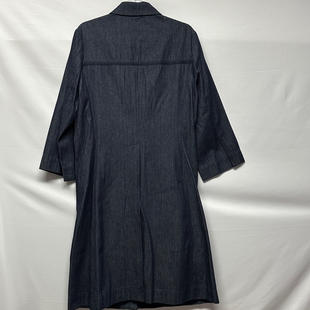 AK Anne Klein Dark Wash Denim Midi Coat Women's Size 10 - Picture 4 of 4